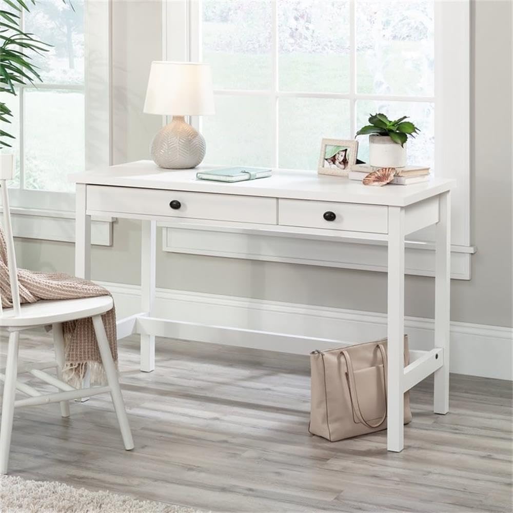 Farmhouse Engineered Wood Writing Desk in Soft White