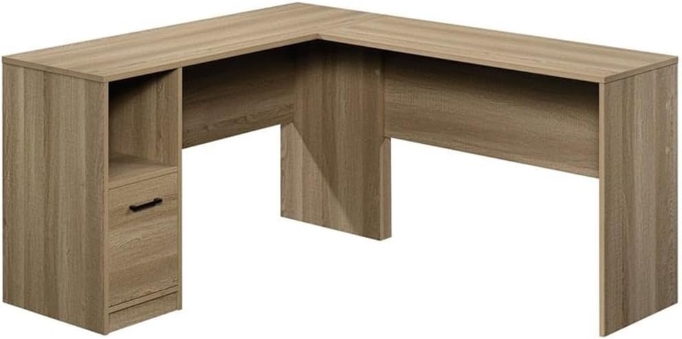 Engineered Wood L-Shaped Desk in Summer Oak