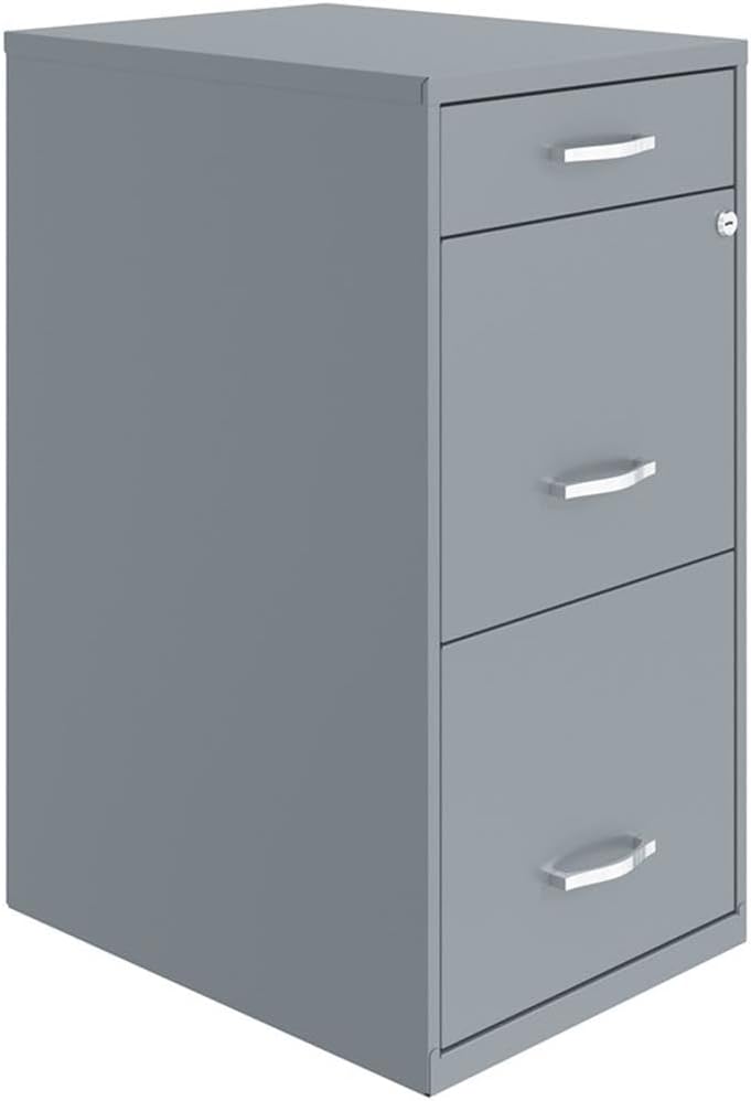 3 Drawers 27.32" Vertical Gray Metal Filing Cabinet Lockable