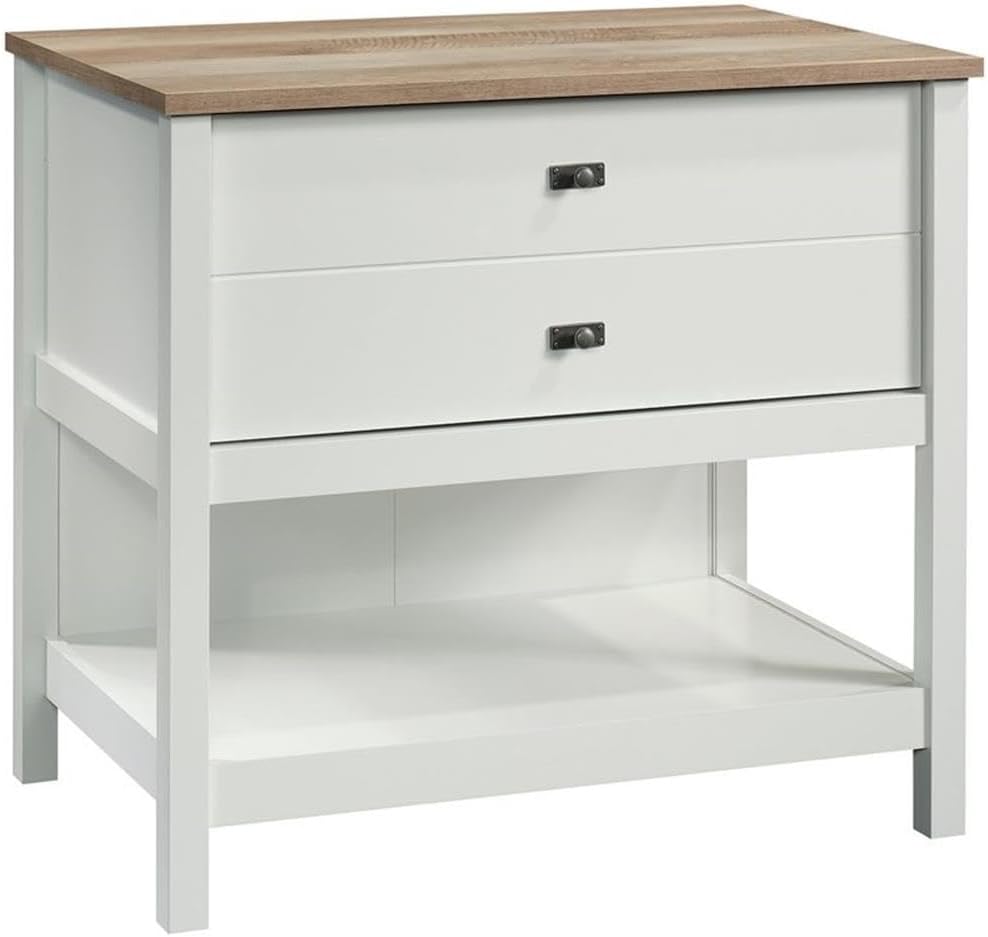 Farmhouse Engineered Wood Lateral Filing Cabinet in Soft White