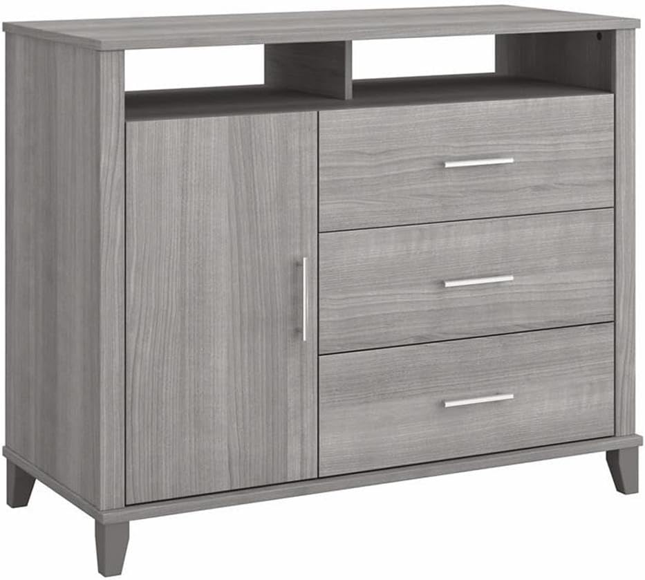 Office Storage Credenza in Platinum Gray - Engineered Wood