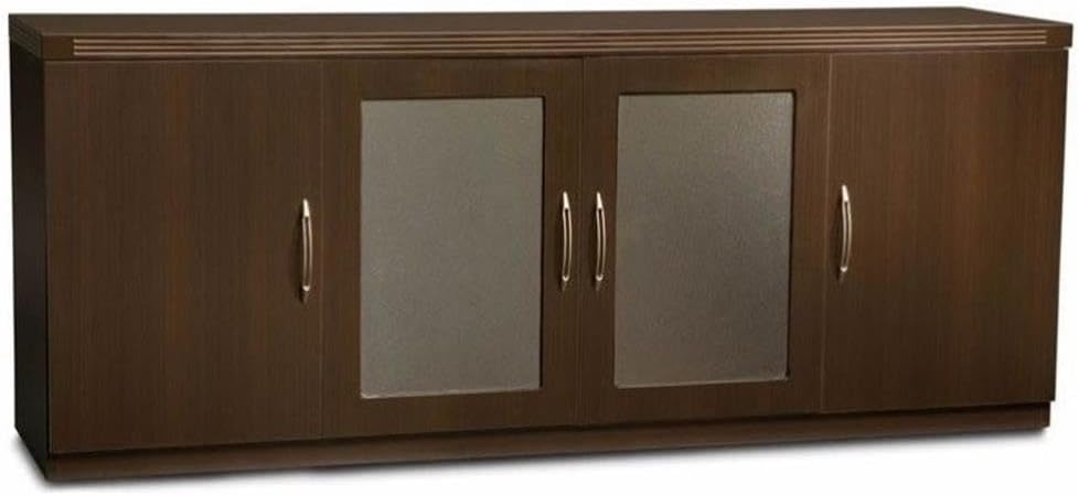 Mid-Century Engineered Wood Brown Low Wall Storage Cabinet