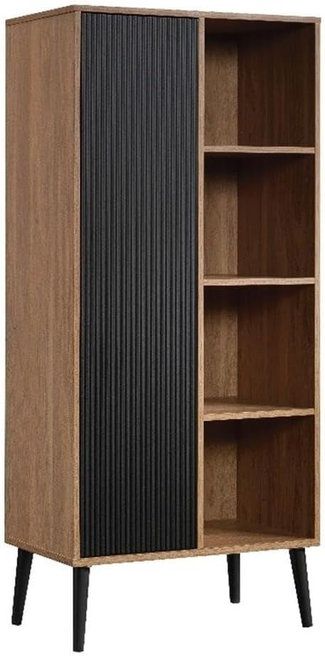 Engineered Wood/Metal Storage Cabinet in Serene Walnut